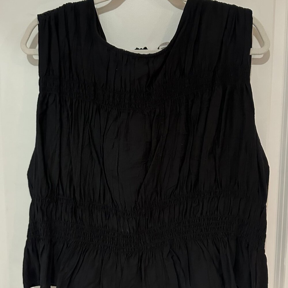 H&M Shirred Black Sleeveless Top